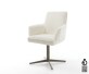 Chaise-pivotante Heira-Flex avec accoudoirs bouclé blanc pied de chaise 4 branches aspect titane pivotement sur 360° ressorts ensachés 5